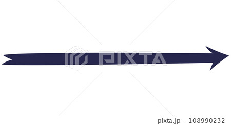 Arrow Right Black Icon in Flat Hand Drawn Doodle Style. Vector Sign on White Backdrop. 108990232