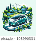ロゴ風電気自動車 108990331