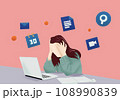 Woman stress from a lot of work 108990839