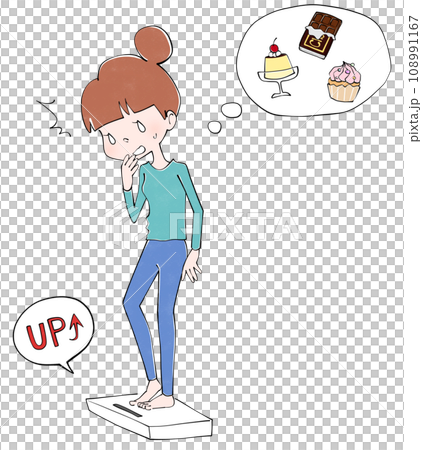 甘いものを食べ過ぎて体重が増えた 108991167