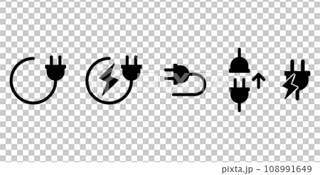 コンセントと充電の電気アイコン　セット 108991649