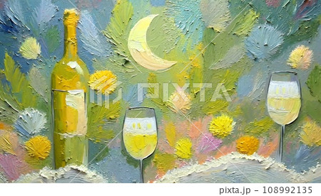 月夜のキャンドル ワイン ホリデーシーズン 油彩イラスト 月夜のキャンドル ワイン ホリデーシーズン 油彩イラスト 108992135