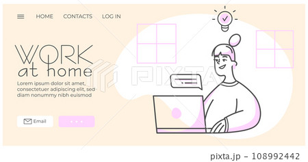 Work at home,training, education landing page Work at home,training, education landing page 108992442
