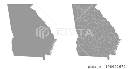 Georgia state gray maps. Vector illustration. 108992672
