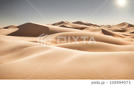 Sunny desert landscape, tranquil beauty 108994073