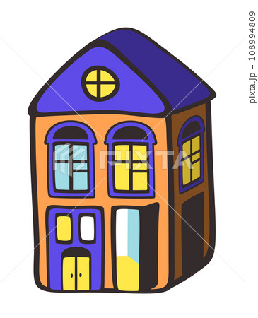 Toy house. Bright vector isolated illustration. Toy house. Bright vector isolated illustration. 108994809