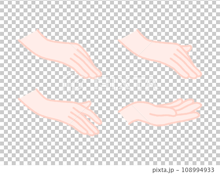 指先 手の甲 手のひら シンプル 線画 指先 手の甲 手のひら シンプル 線画 108994933