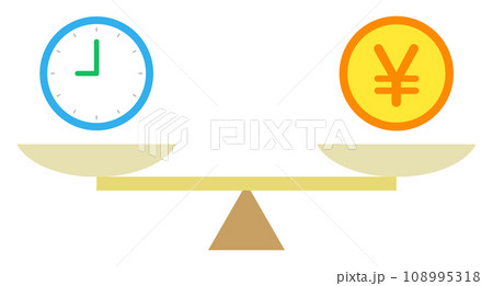 時計とお金の天秤 108995318