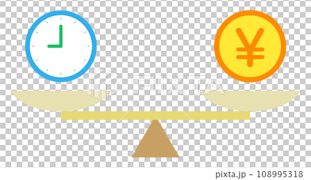時計とお金の天秤 108995318