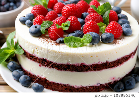 ミックスベリーのレアチーズケーキ 108995346