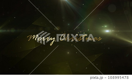 Merry Christmas 3d animated text light particles on black background. Christmas spirits and mood. 3D Illustration. 108995478
