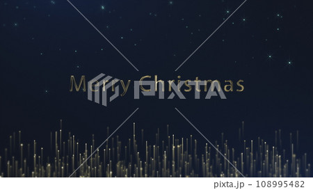 Merry Christmas beautiful golden Christmas text animated. Animated golden text for festive greetings. Christmas celebration elements. 108995482