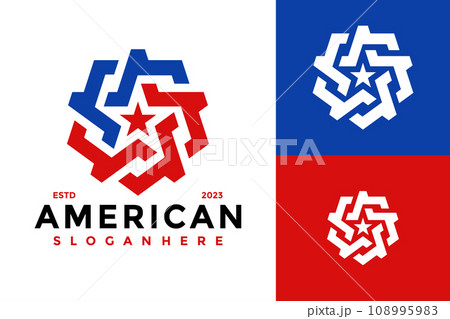 American Star Flag Logo design vector symbol icon illustration 108995983