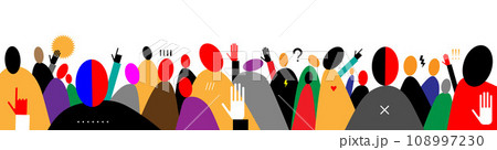 protesting people demonstration - abstract vector illustration 108997230