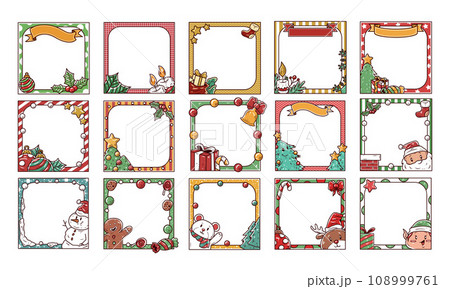 Set of christmas frame element illustration Set of christmas frame element illustration 108999761