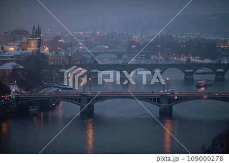 landscape in winter in Prague, Czech Republic 109000278