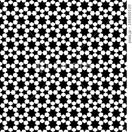 Seamless geometric pattern. Black figures on white background Seamless geometric pattern. Black figures on white background 109000520