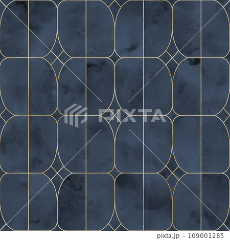Watercolor stained glass window. Seamless abstract pattern Watercolor stained glass window. Seamless abstract pattern 109001285