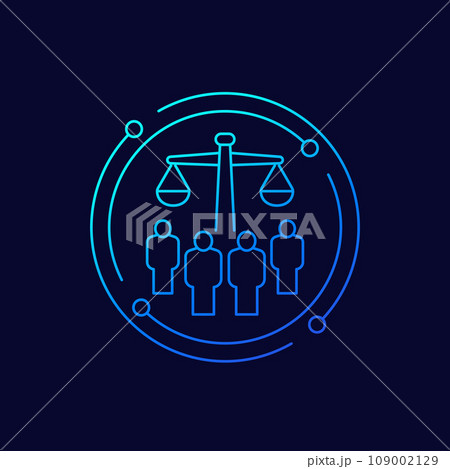 class action icon, collective legal case line art class action icon, collective legal case line art 109002129