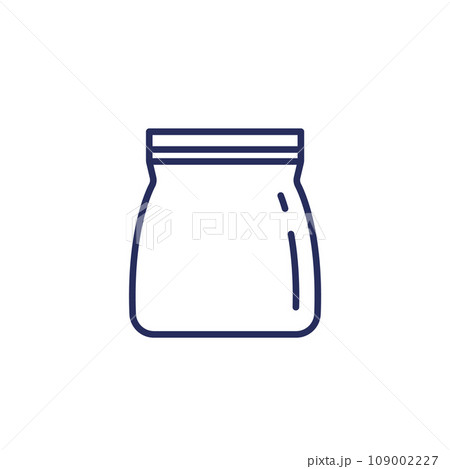 zip bag line icon, vector 109002227