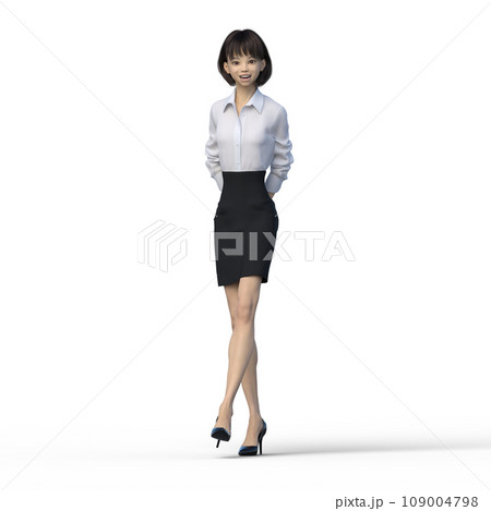 歩くビジネスウーマン ユニフォーム perming3DCGイラスト素材 歩くビジネスウーマン ユニフォーム perming3DCGイラスト素材 109004798