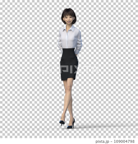 歩くビジネスウーマン ユニフォーム perming3DCGイラスト素材 歩くビジネスウーマン ユニフォーム perming3DCGイラスト素材 109004798