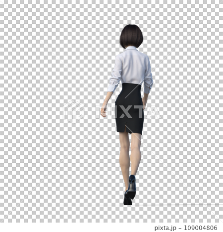 歩くビジネスウーマン ユニフォーム perming3DCGイラスト素材 歩くビジネスウーマン ユニフォーム perming3DCGイラスト素材 109004806