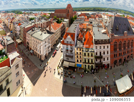 Torun. Aerial view of the old city on a sunny day. Torun. Aerial view of the old city on a sunny day. 109006355