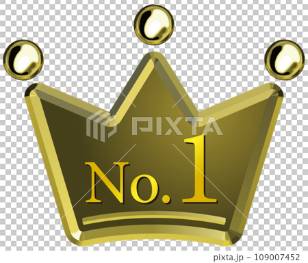 王冠のエンブレム　第1位　金　ベクターイラストレーション 109007452