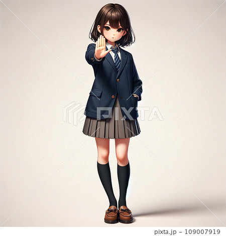AI生成画像　注意を促す女子生徒 109007919