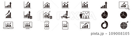 Chart Graph line icons set editable stroke vector  109008105