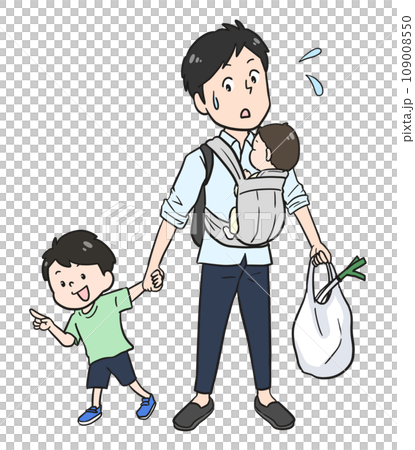 Dad shopping with his child (color) 109008550