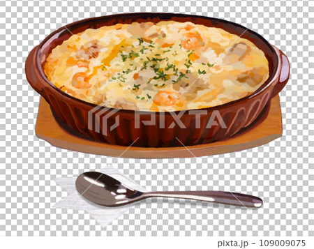 Shrimp gratin (with spoon) Shrimp gratin (with spoon) 109009075
