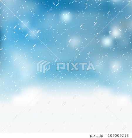 Natural Winter Christmas background with sky, heavy snowfall, snowflakes in different shapes and forms, snowdrifts. Vector Natural Winter Christmas background with sky, heavy snowfall, snowflakes in different shapes and forms, snowdrifts. Vector 109009218