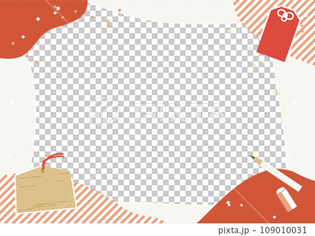 New Year's card exam support image illustration frame material 109010031
