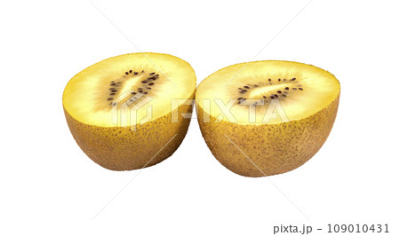 Halves of kiwi fruit on white background Halves of kiwi fruit on white background 109010431