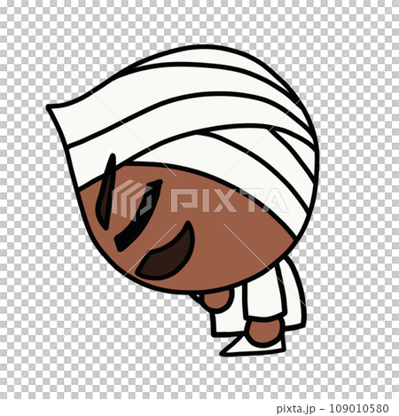 タージマハルにきたお客さんにお辞儀をするガイドのマハルくん 109010580