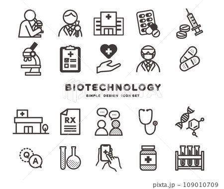 医療や薬に関するアイコンのベクターイラスト素材 109010709