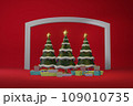 Christmas tree with decrorate items and giftbox.3D render 109010735