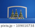 Christmas tree with decrorate items and giftbox.3D render 109010738