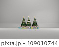 Christmas tree with decrorate items and giftbox.3D render 109010744