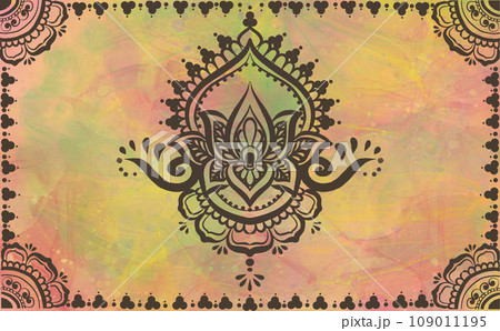 エスニックな蓮の花の背景 109011195