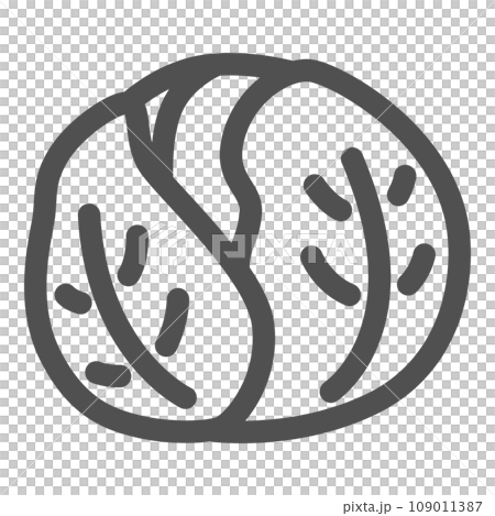 Line drawing simple vegetable single item icon cabbage 109011387