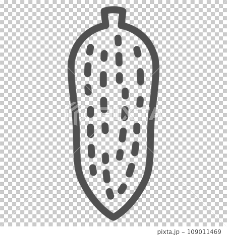 線画シンプル野菜の単品アイコン　ゴーヤ 109011469