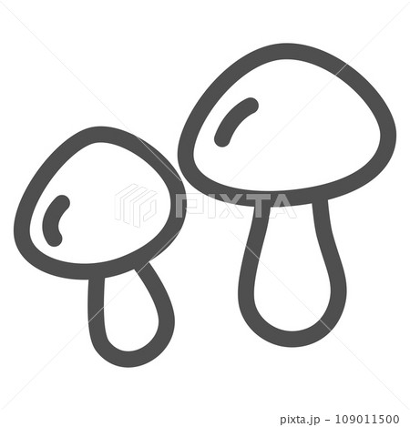 線画シンプルキノコの単品アイコン なめこ 線画シンプルキノコの単品アイコン なめこ 109011500