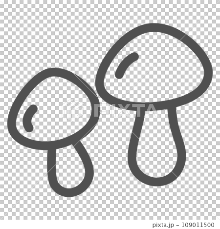 線画シンプルキノコの単品アイコン なめこ 線画シンプルキノコの単品アイコン なめこ 109011500
