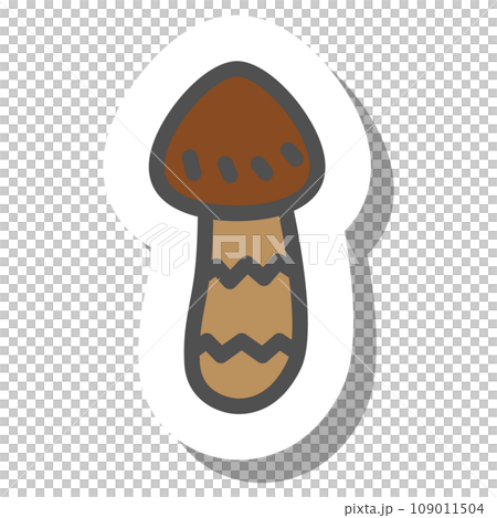 貼紙風格簡單蘑菇單圖示松茸蘑菇 貼紙風格簡單蘑菇單圖示松茸蘑菇 109011504