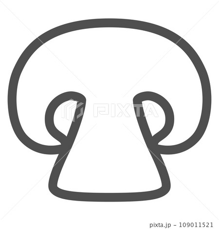 線画シンプルキノコの単品アイコン マッシュルーム 断面 線画シンプルキノコの単品アイコン マッシュルーム 断面 109011521