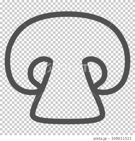 線画シンプルキノコの単品アイコン マッシュルーム 断面 線画シンプルキノコの単品アイコン マッシュルーム 断面 109011521