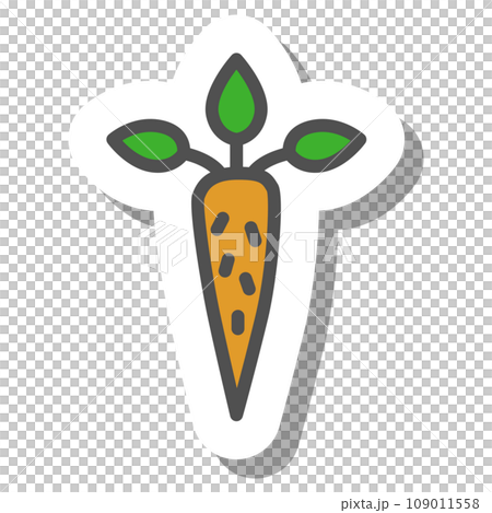 貼紙風格簡單蔬菜單品圖示牛蒡 109011558